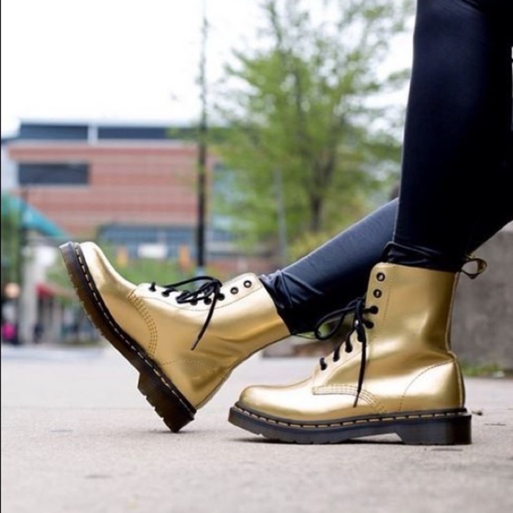 Gold Doc Martens Pascal Boots
